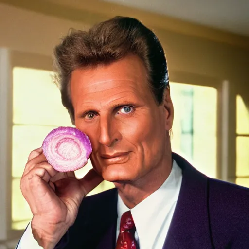 Prompt: robert stack unsolved mysteries solving the mystery of the missing jelly sandwich 1 9 9 4, ( sony a 7 r iv, symmetric balance, polarizing filter, photolab, lightroom, 4 k, dolby vision, photography awardm, voque, perfect face )