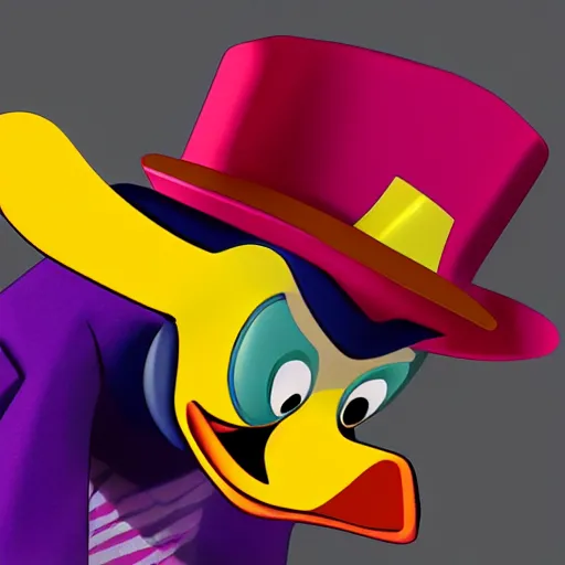 Prompt: photorealistic 3d darkwing duck