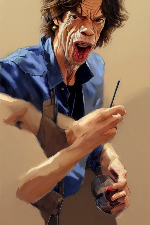 Prompt: mick jagger working in a winery, animation pixar style, by magali villeneuve, artgerm, jeremy lipkin and michael garmash, rob rey and kentaro miura style, golden ratio, trending on art station