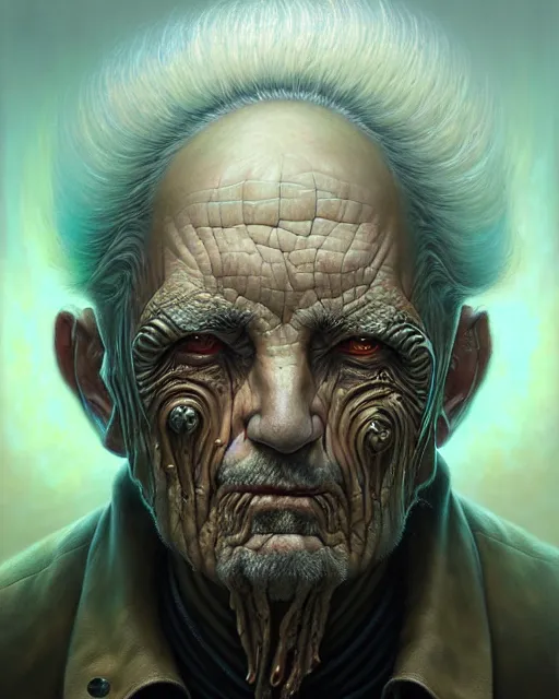 Prompt: a detailed portrait of dreampunk old man by Tomasz Alen Kopera and Peter Mohrbacher