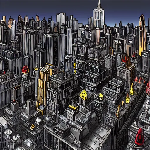 Image similar to new york city in the style of warhammer 4 0 k