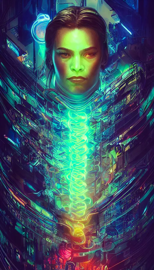 Prompt: altered carbon, neon, snakes,fibonacci, sweat drops, insane, intricate, highly detailed, digital painting, artstation, concept art, smooth, sharp focus, illustration, Unreal Engine 5, 8K, art by artgerm and greg rutkowski and alphonse mucha