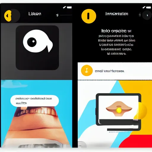 Prompt: Incredible UX design overview for an image sharing app by Roy Lichtenstein