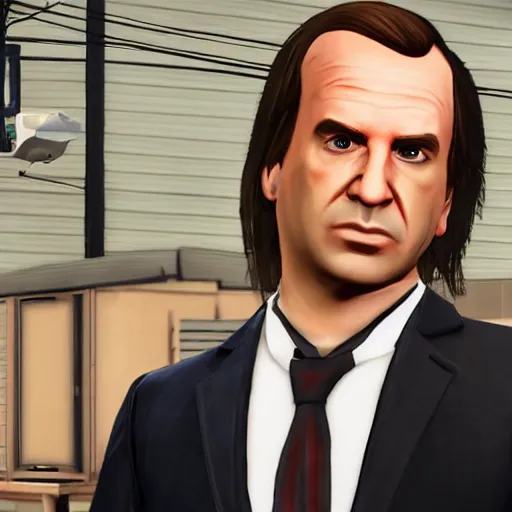 Image similar to saul goodman as a grand theft auto 5 character