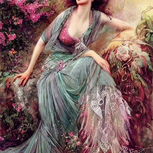 Prompt: artwork woman by Hans Zatzka,