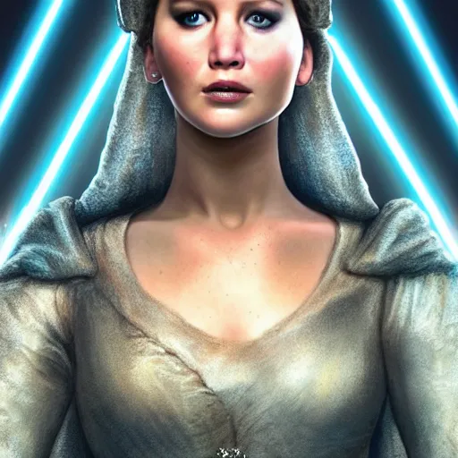 Image similar to jennifer lawrence as princess padme in star wars, 8k resolution, full HD, cinematic lighting, award winning, anatomically correct