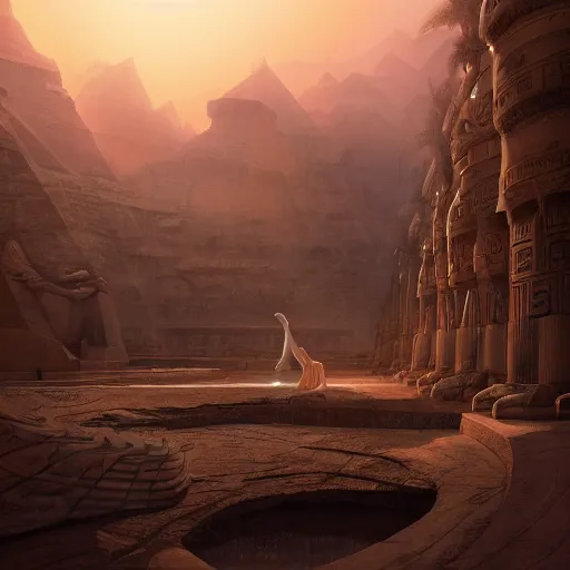 Prompt: photography of an egyptian god, fantasy ,volumetric lighting, intricate, elegant, hyperdetailed 3d matte painting, highly detailed, digital painting, artstation, smooth, sharp focus, illustration, art by Makoto Shinkai and artgerm, hyperrealism, hyperrealistic, cinematic masterpiece, fantasy style 8k ultrahd octane render