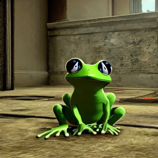 Image similar to frog pokemon, wes anderson, screenshot from call of duty black ops 2