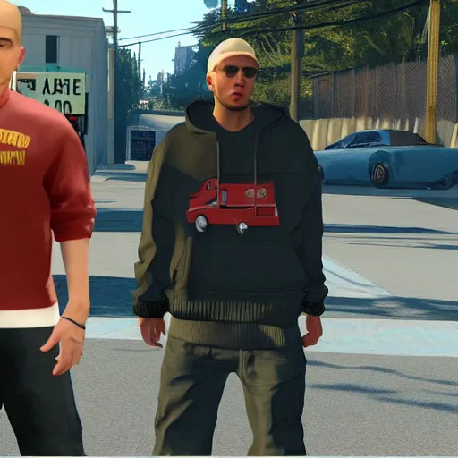 Prompt: eminem in gta