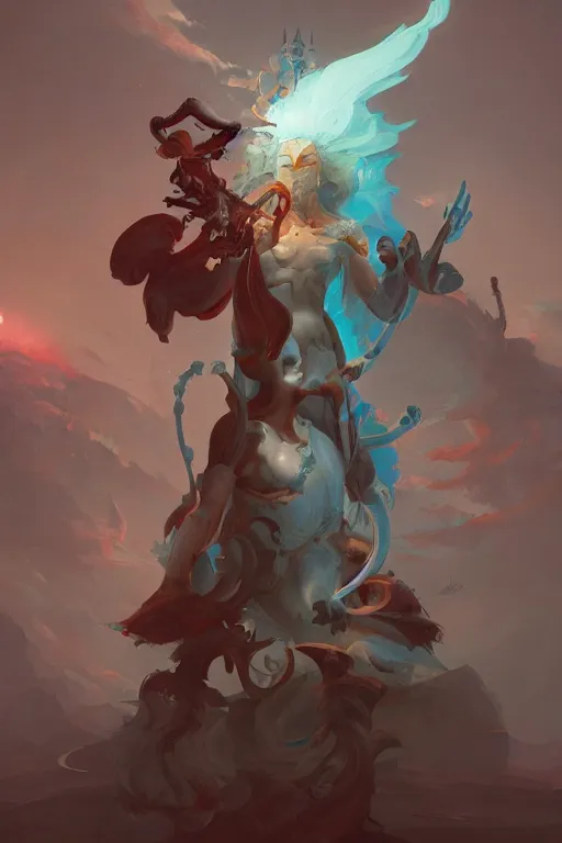 Prompt: peter mohrbacher - character concept design - art of god of aries, octane render,