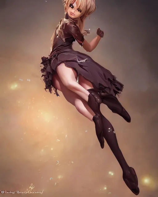 Prompt: a ( girl as personification of chocolate cupcake ), beauty photoshoot, fantasy bakery, digital art by krenz cushart, laurie greasly, wlop, artgerm, intricate, ( highly detailed figure ), sharp focus, smooth, epic composition, joyful, unreal engine