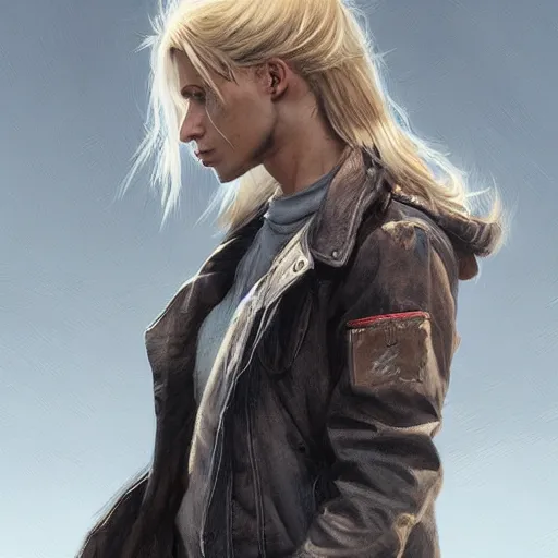 Prompt: hot looking blonde wearing jacket, light stubble, digital art, photorealistoc, art by greg rutkowski, hyperdetailed, western comic style, comic, comic style, sharp lineart, professional lighting, deviantart, artstation, trevor henderson, rossdtaws, cinematic, dramatic