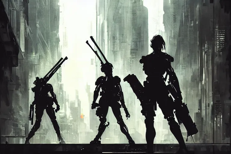 Prompt: a epic yoji shinkawa painting of the clone wars happening in the city of terra, gritty tech, deep focus, fantasy, intricate, elegant, highly detailed, digital painting, artstation, concept art, matte, sharp focus, illustration, dark fantasy style art, resident evil, art by artgerm and greg rutkowski and alphonse mucha