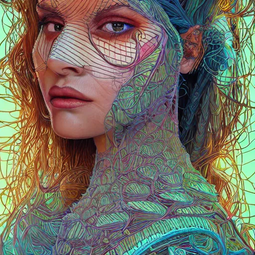 Image similar to the portrait of an incredibly beautiful and sophisticated latina woman partially made of onions of all colors, an ultrafine detailed illustration by james jean, final fantasy, intricate linework, bright colors, behance contest winner, vanitas, angular, altermodern, unreal engine 5 highly rendered, global illumination, radiant light, detailed and intricate environment