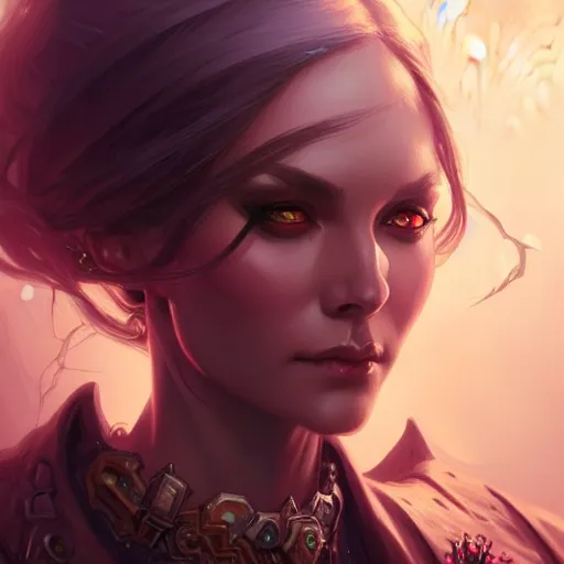 Image similar to Necromancer, female, closeup, D&D, fantasy, intricate, elegant, highly detailed, digital painting, artstation, concept art, matte, sharp focus, illustration, hearthstone, art by Artgerm and Greg Rutkowski and Alphonse Mucha