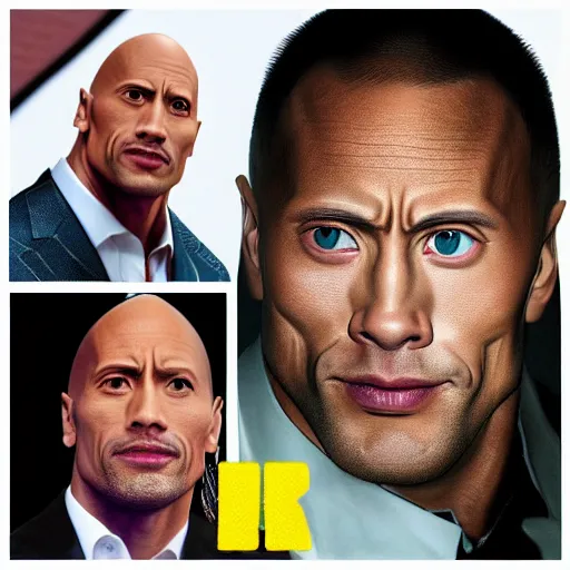 Prompt: Dwayne Johnson transformed as a gorgeous anime girl