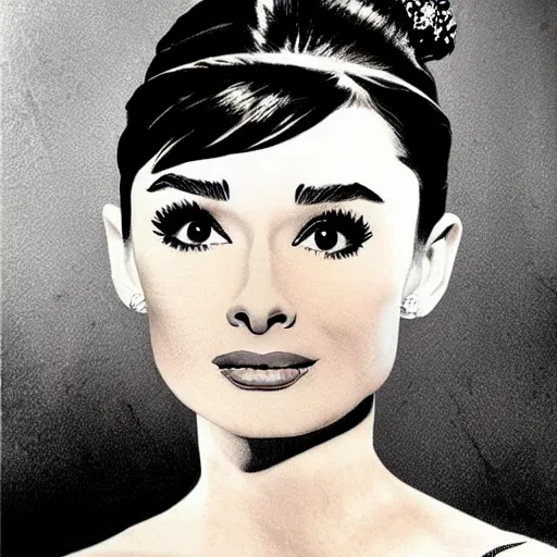 Image similar to audrey hepburn art by francesco francia