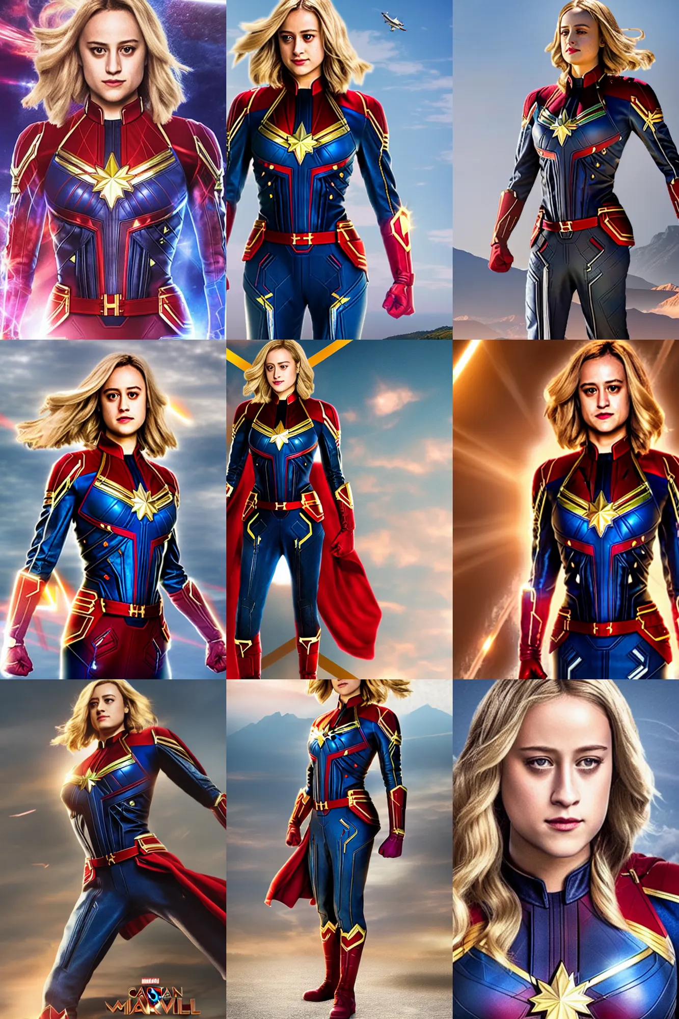 Prompt: Lili Reinhart as Captain Marvel, MCU