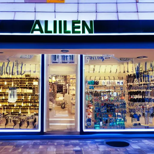 Image similar to alien shop, futuristic