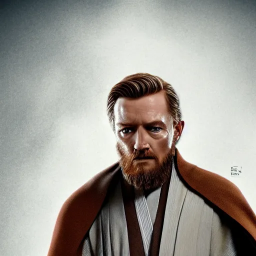 Image similar to obi wan kenobi is a member of the italian mafia, 4 k, detailed