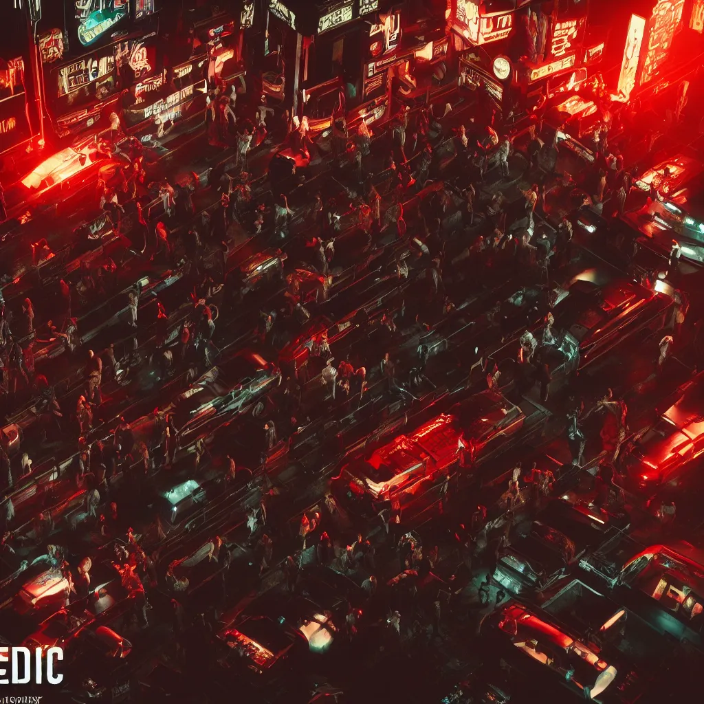 Image similar to epic highly detailed photo of gangs fight in cyberpunk night adult club, 3 5 mm, guns blasting, low angle, blade runner, akira, cinematic angle, cinematic lighting, reflections, action, battle
