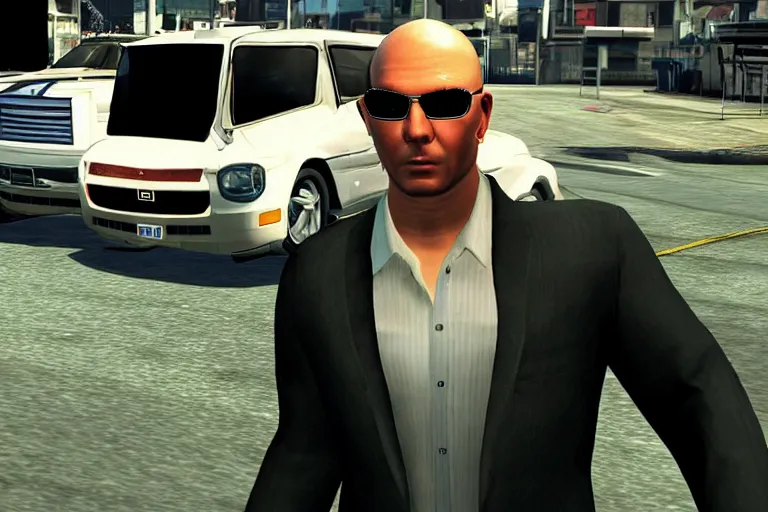 Image similar to pitbull mr. worldwide in a ps 3 game, gta