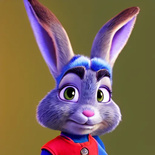Prompt: judy hopps as a real woman portrait