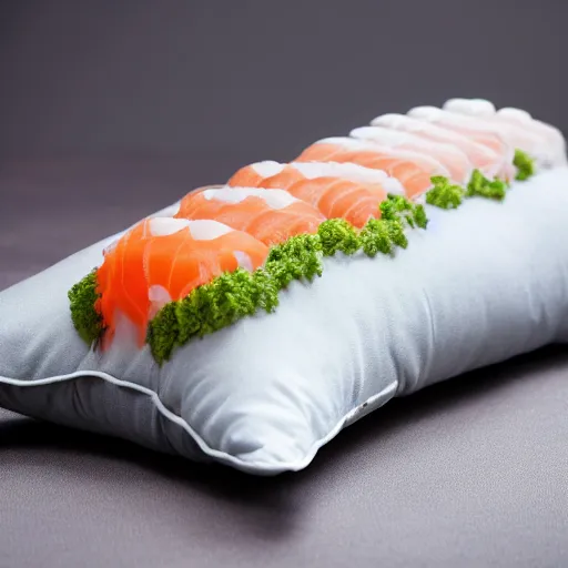 Image similar to a pillow in the shape of sushi, product photography