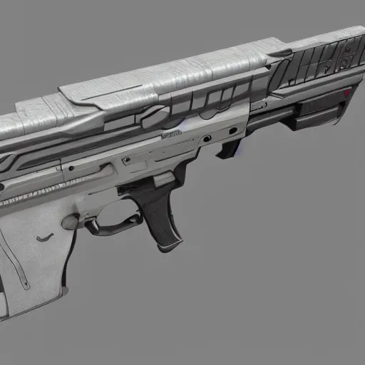 Image similar to concept art image of a bulky rectangular scifi gun 4k digital art detailed 3d realistic