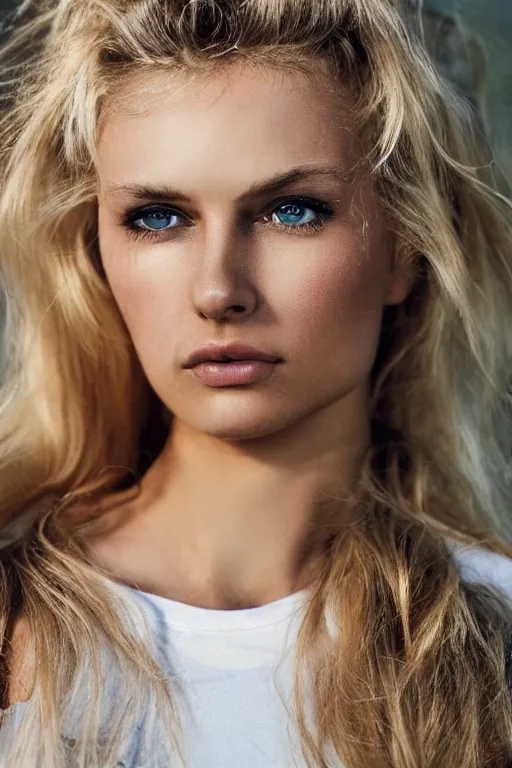 Image similar to vintage photograph of an olive blonde female model with dirty blonde hair in her twenties, her hair pinned up, wearing a designer top, looking content, focused on her neck, photo realistic, extreme detail skin, natural beauty, no filter, slr, golden hour, 4 k, high definition, selfie