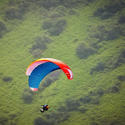 Prompt: paragliding grizzly