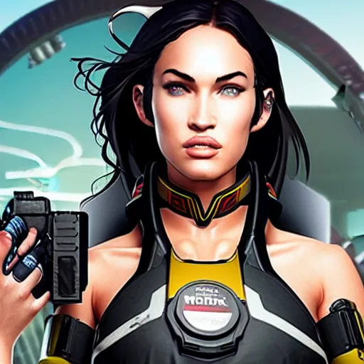 Prompt: Megan Fox as Apex Legends character,