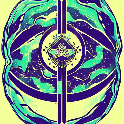 Prompt: Occult Sigil of Thunder. Behance. Illustration. Cosmic.