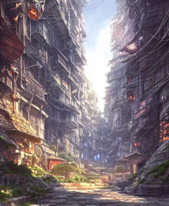 Prompt: a detailed manga style illustration of a subterranean city, by moebius and stephan martiniere, 4 k resolution, detailed, unreal engine, octane render, trending on artstation