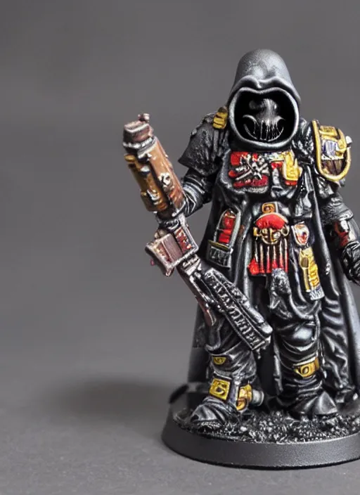 Image similar to 8 0 mm resin detailed miniature of a warhammer 4 0 k space marine plague doctor, product introduction photos, 4 k, full body,