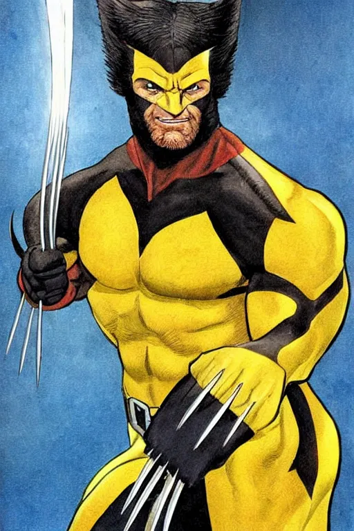 Prompt: Wolverine from the X-Men painting by Ruprecht von Kaufmann