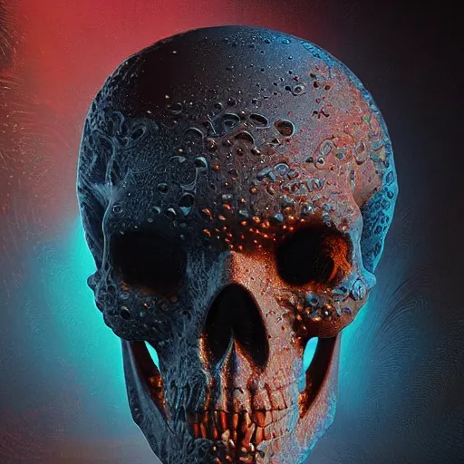 Image similar to portrait_of_a_melting_skull._intricate_abstract._intricate_artwork._by_Tooth_Wu_wlop_beeple_dan_mumford._octane_render_trending_on_artstat