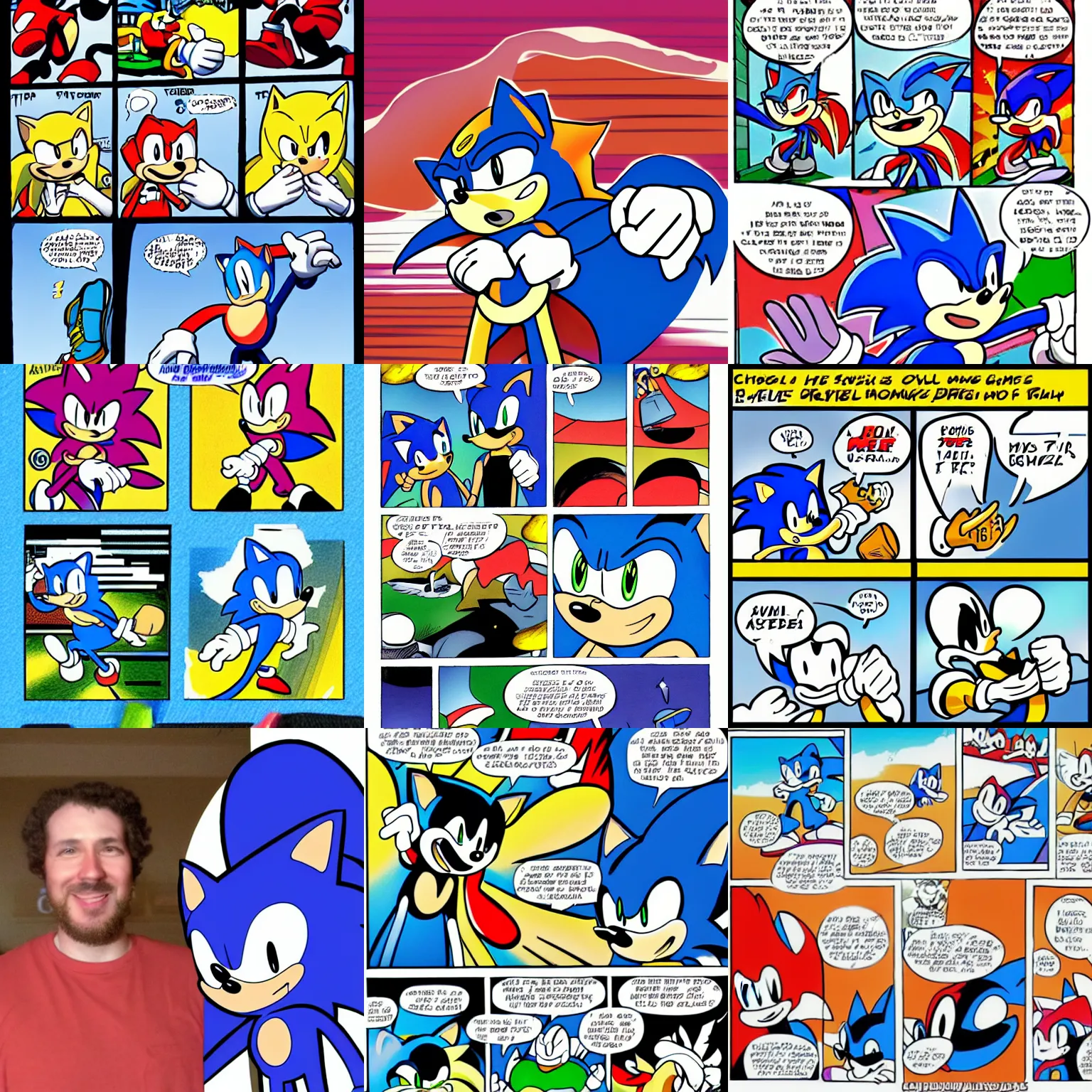 Prompt: chris the guy who draws those sonic comics
