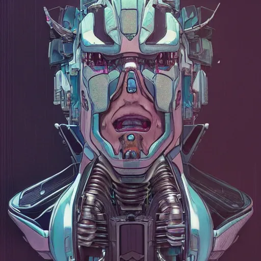 Prompt: 1 9 7 0 transformers rick sanchez portrait by and james jean and erik jones, inspired by ghost in the shell, beautiful fine face features, intricate high details, sharp, ultradetailed, 3 d octane render