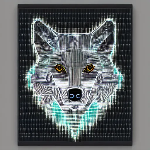 Image similar to cyber wolf portrait, Circuit Board lines