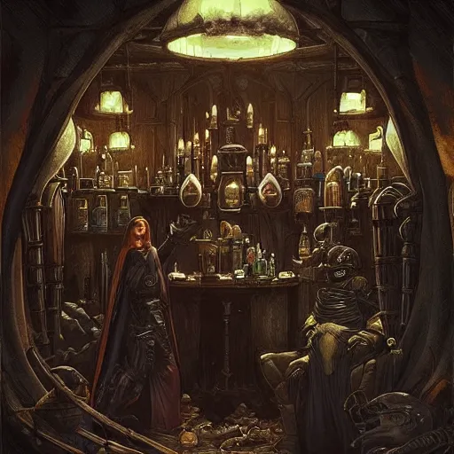 Prompt: “A dark tavern with lots of candles, creepy fantasy ambience, similar to Mos Eisley bar scene, D&D, fantasy, intricate, cinematic lighting, highly detailed, digital painting, artstation, concept art, smooth, sharp focus, illustration, art by Artgerm and Greg Rutkowski and Alphonse Mucha”