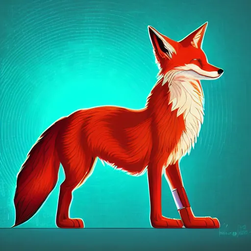 Prompt: digital geometry fox, retrowave palette, digital world, highly detailed, electric breeze, anatomically correct vulpine, synth feel, fluffy face, ear floof, flowing fur, super realism, accurate animal imagery, 4 k digital art