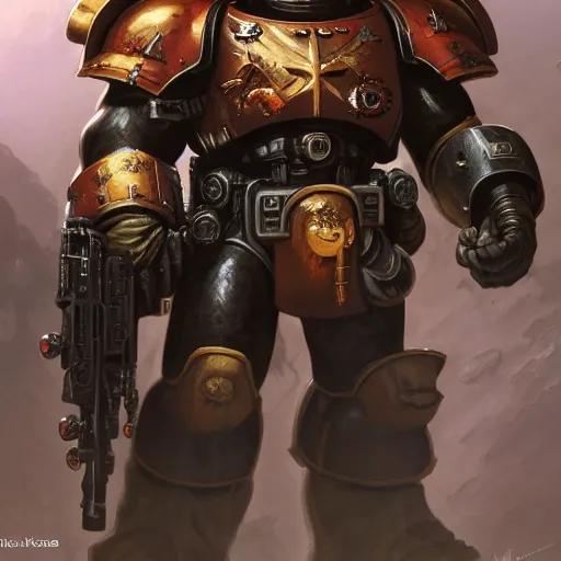 Image similar to Space Marine, closeup character art by Neil Roberts and Marc Lee and Vladimir Krisetskiy and Donato Giancola and Craig Mullins digital art, trending on artstation