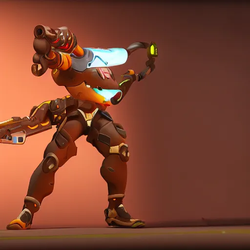 Prompt: blender render of a new overwatch character