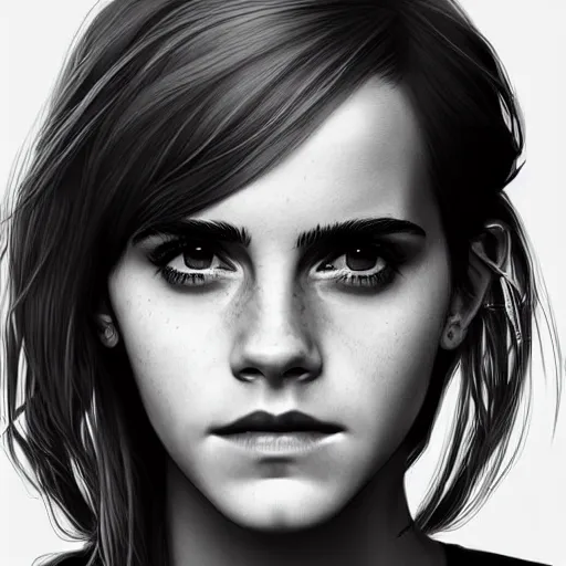 Image similar to Portrait of Emma Watson, cyberpunk style futuristic neon lights, artstation cgsociety masterpiece highly-detailed