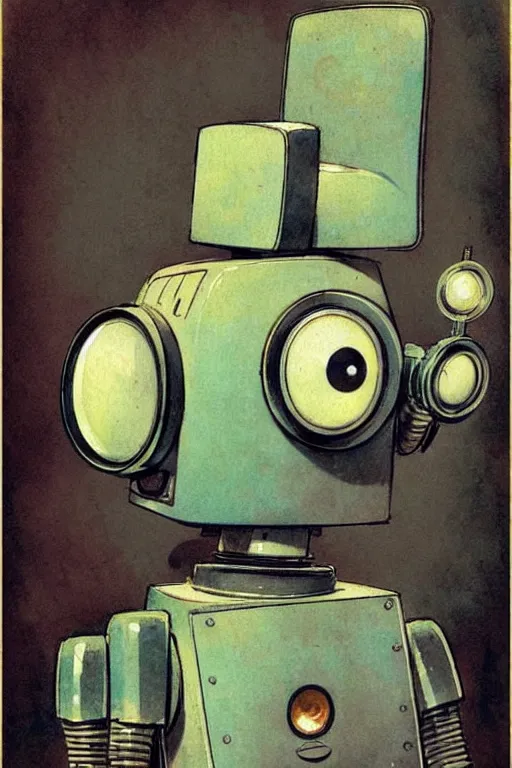 Prompt: (((((1950s robot tv . muted colors.))))) by Jean-Baptiste Monge !!!!!!!!!!!!!!!!!!!!!!!!!!!!!!