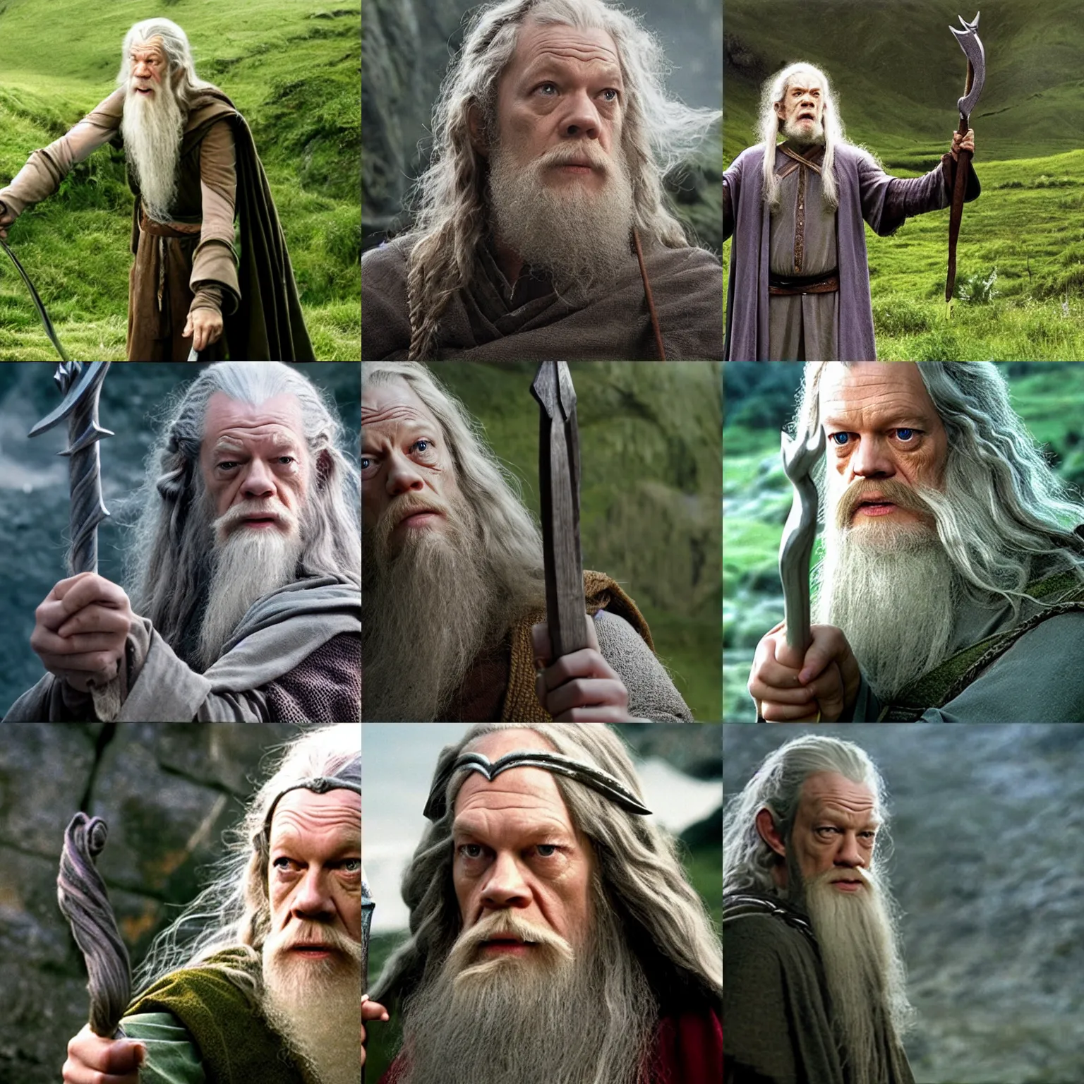 Prompt: robert webb as gandalf, still image from lord of the rings