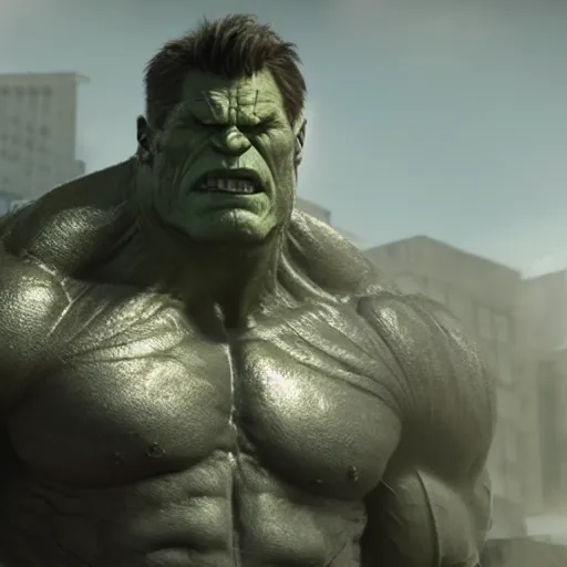 Prompt: a promotional screenshot of Grey Hulk appearing in Avengers: Infinity War