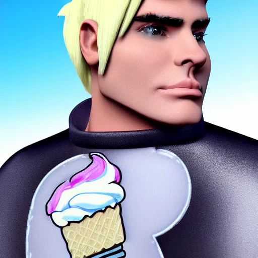 Image similar to vanilla ice but his hair is made out of ice cream vanilla ice cream his hair is completely made out of vanilla vanilla ice cream, realistic, hyperrealistic, ultra realistic, real, real world, highly detailed, very detailed, extremely detailed, intricate details, 8 k resolution, hd quality