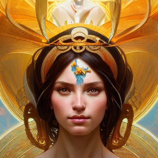 Image similar to perfectly-centered-Portrait of a Goddess, intricate, highly detailed, digital painting, artstation, concept art, smooth, sharp focus, illustration, Unreal Engine 5, 8K, art by artgerm and greg rutkowski and alphonse mucha